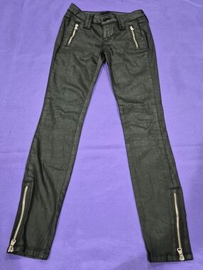 Bebe Black Pants with Decorative Zippers @ Front   - Size 25.
